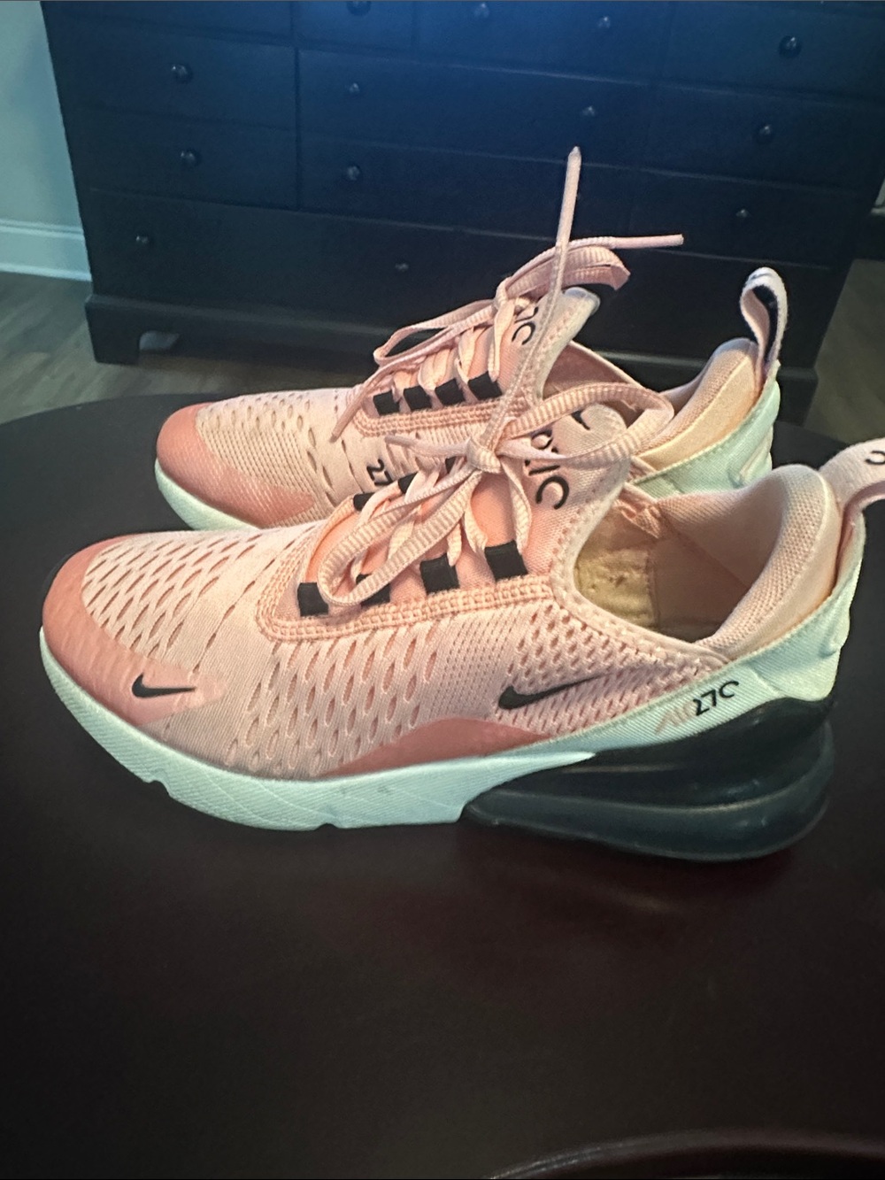 Nike Women’s Air Max 270 React Sneakers - Pink & Black - Picture 2 of 9